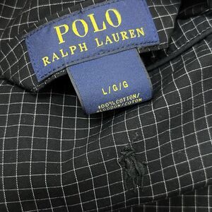 Polo Ralph Lauren Men's Sleep Shirt Size‎ Large Black Striped Pajama Top Pocket